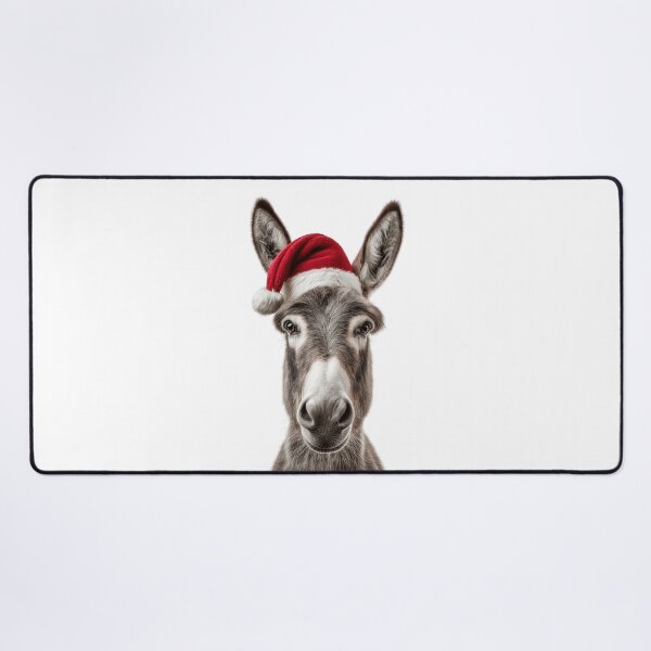 Item preview, Donkey with Christmas Hat – Festive Donkey Xmas Design designed and sold by LazyOwlStore.