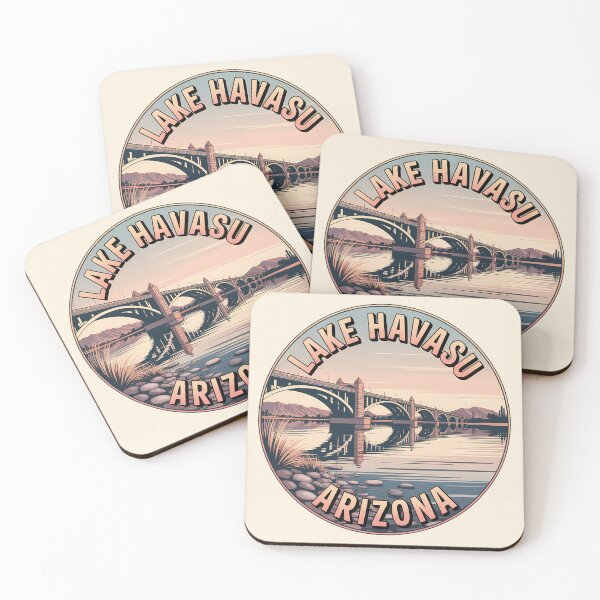 Item preview, Lake Havasu Retro Sunset Badge Sticker designed and sold by Horizon Tales.