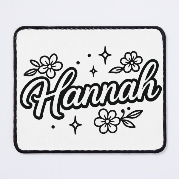 Item preview, Hannah Name Design – Elegant White Cursive with Black Outline & Floral Accents for Stickers, Apparel & Gifts designed and sold by DailyVibesCo.