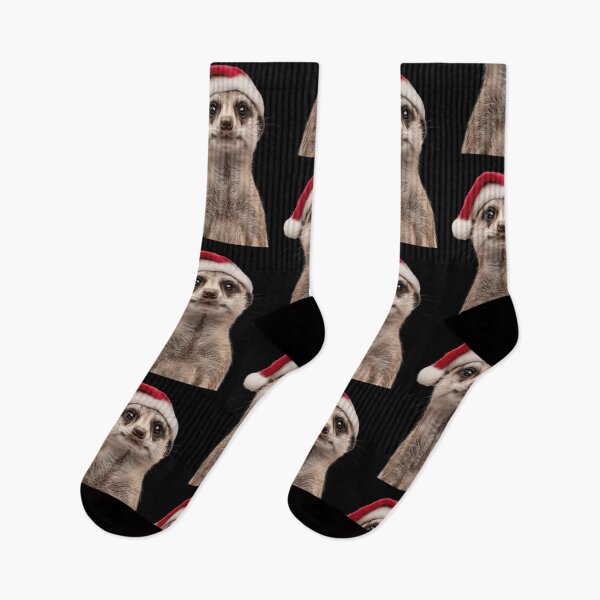 Item preview, Meerkat with Christmas Hat – Festive Meerkat Xmas Design designed and sold by LazyOwlStore.