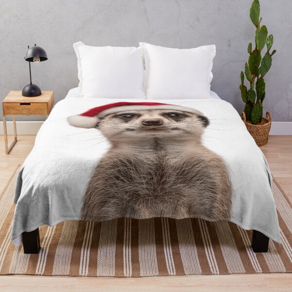 Item preview, Meerkat with Christmas Hat – Festive Meerkat Xmas Design designed and sold by LazyOwlStore.