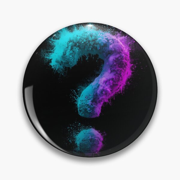 Item preview, Glowing Powder Question Mark – Vibrant Neo-Futuristic Artwork on Black designed and sold by PixelVibe782.