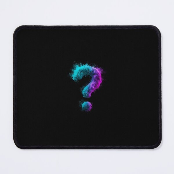 Item preview, Glowing Powder Question Mark – Vibrant Neo-Futuristic Artwork on Black designed and sold by PixelVibe782.