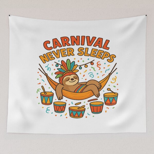 Item preview, Carnival Never Sleeps – Funny Brazilian Rio de Janeiro Design designed and sold by Globalcitytees.