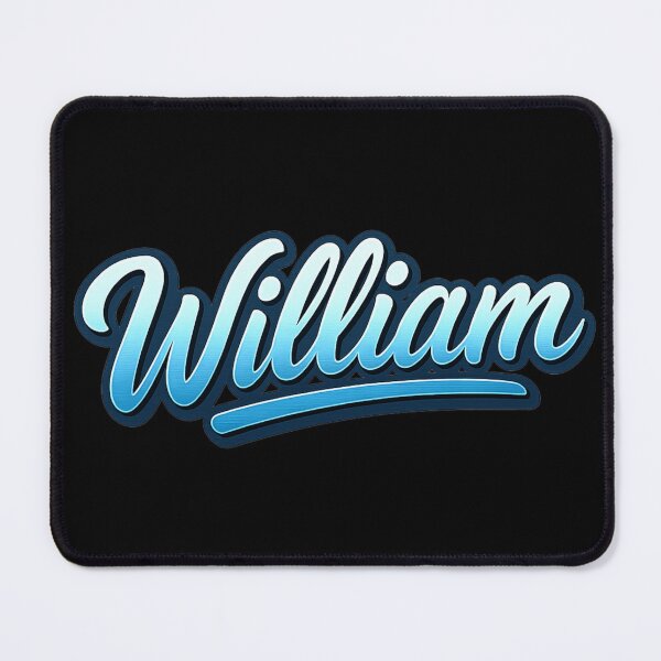 Item preview, William Name Design – 3D Metallic Silver & Blue Gradient Typography for Stickers, Apparel & Gifts designed and sold by DailyVibesCo.