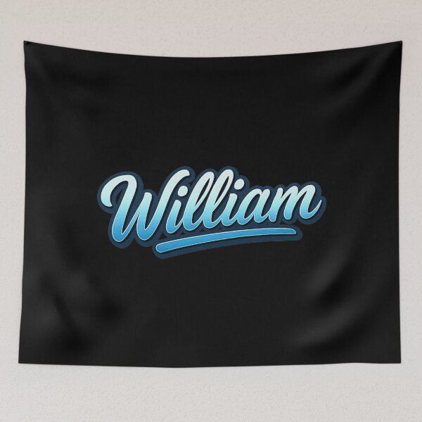 Item preview, William Name Design – 3D Metallic Silver & Blue Gradient Typography for Stickers, Apparel & Gifts designed and sold by DailyVibesCo.