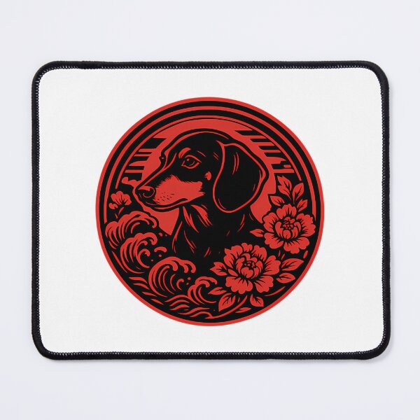 Item preview, Dachshund Floral Emblem designed and sold by roslexfulsia.