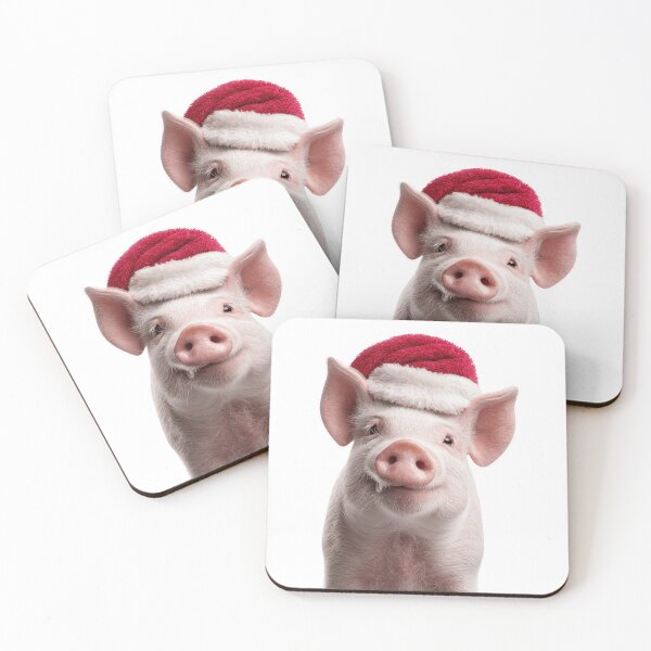 Item preview, Pig with Christmas Hat – Festive Pig Xmas Design designed and sold by LazyOwlStore.