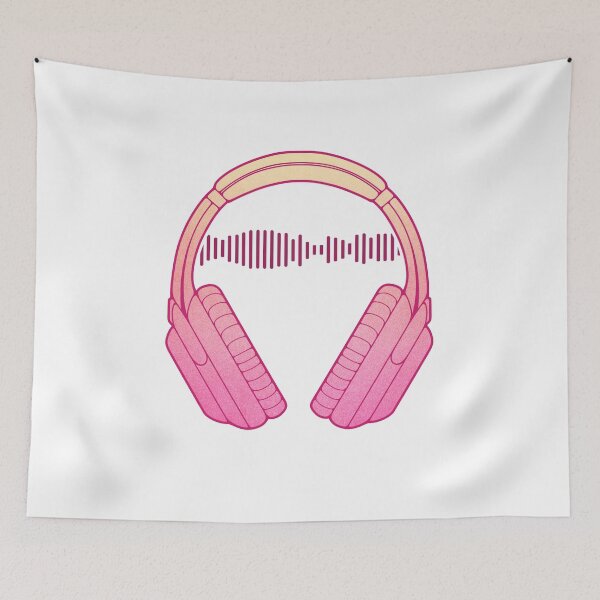 Item preview, Music Lover Headphones with Audio Waves designed and sold by ObsidianDaz.