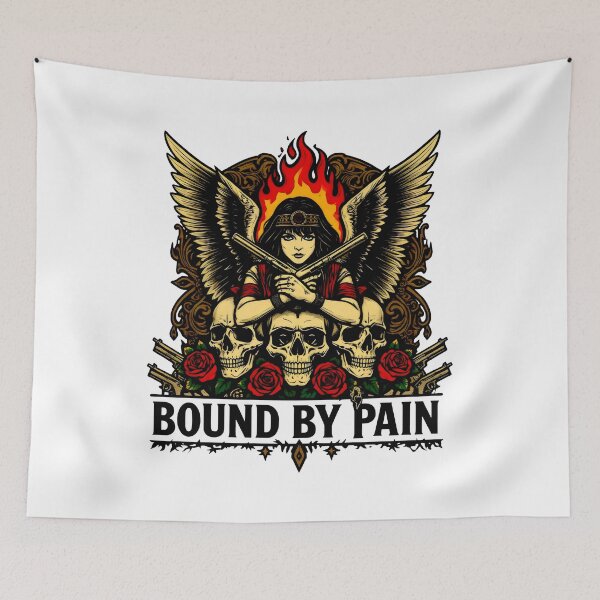 Item preview, Gothic Winged Warrior Surrounded by Roses and Flames designed and sold by SplashTastic.