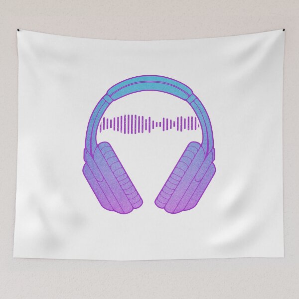 Item preview, Music Lover Headphones with Audio Waves designed and sold by ObsidianDaz.