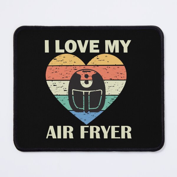Item preview, I Love My Air Fryer – Cute Striped Heart Air Fryer beige text Design designed and sold by EmeraldeaArt.