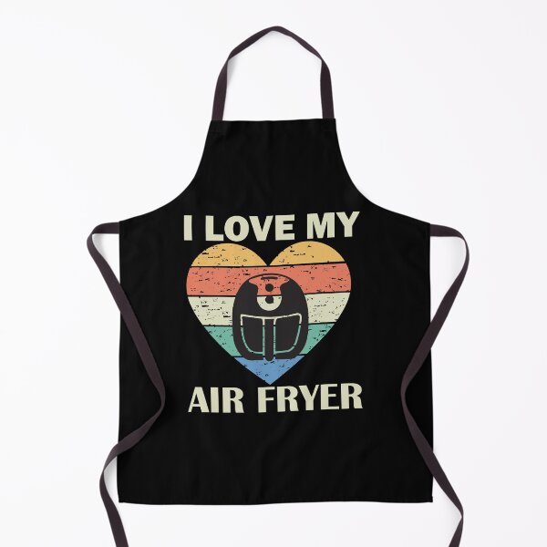 Item preview, I Love My Air Fryer – Cute Striped Heart Air Fryer beige text Design designed and sold by EmeraldeaArt.