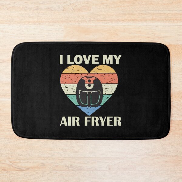 Item preview, I Love My Air Fryer – Cute Striped Heart Air Fryer beige text Design designed and sold by EmeraldeaArt.