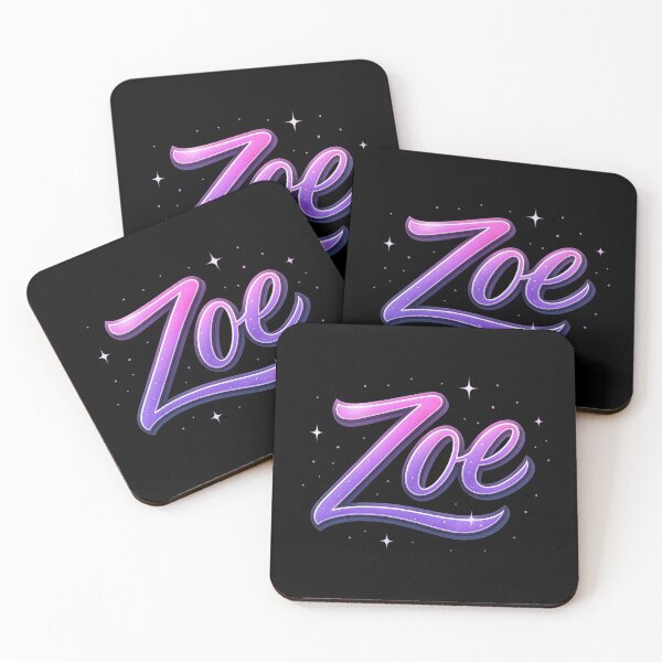 Item preview, Zoe Name Design – 3D Metallic Pink & Purple Gradient Typography with Sparkles for Stickers, Apparel & Gifts designed and sold by DailyVibesCo.