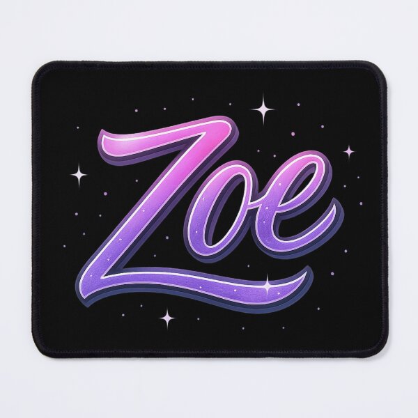 Item preview, Zoe Name Design – 3D Metallic Pink & Purple Gradient Typography with Sparkles for Stickers, Apparel & Gifts designed and sold by DailyVibesCo.