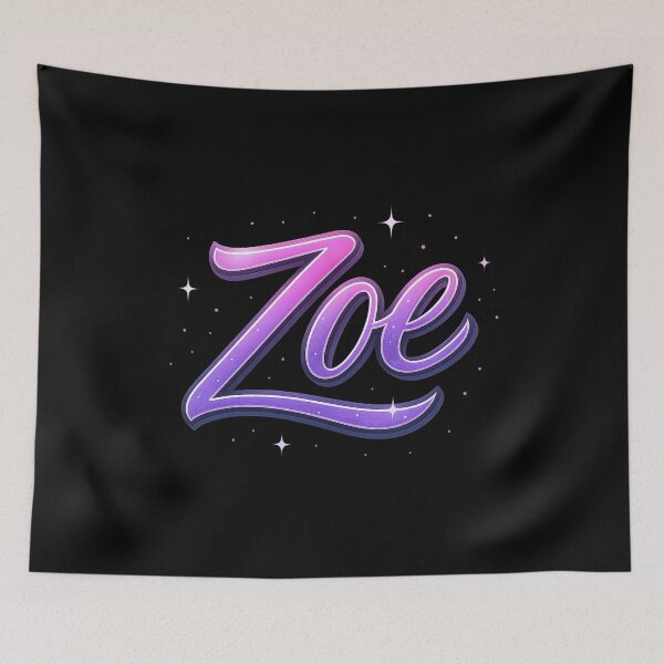 Item preview, Zoe Name Design – 3D Metallic Pink & Purple Gradient Typography with Sparkles for Stickers, Apparel & Gifts designed and sold by DailyVibesCo.