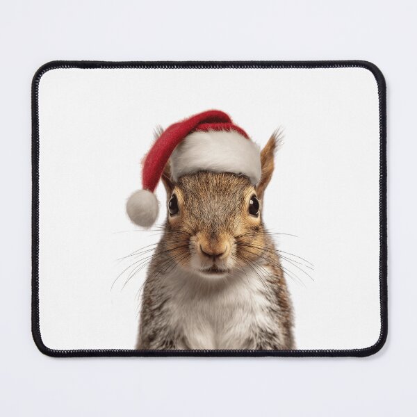 Item preview, Squirrel with Christmas Hat – Festive Squirrel Xmas Design designed and sold by LazyOwlStore.