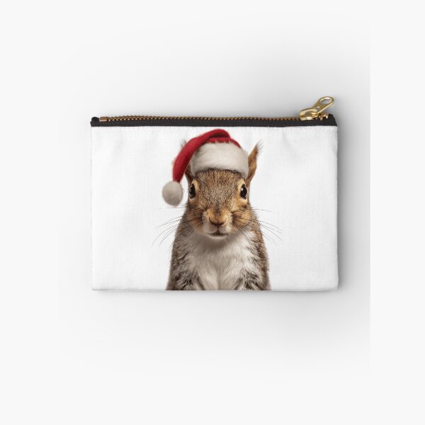 Item preview, Squirrel with Christmas Hat – Festive Squirrel Xmas Design designed and sold by LazyOwlStore.