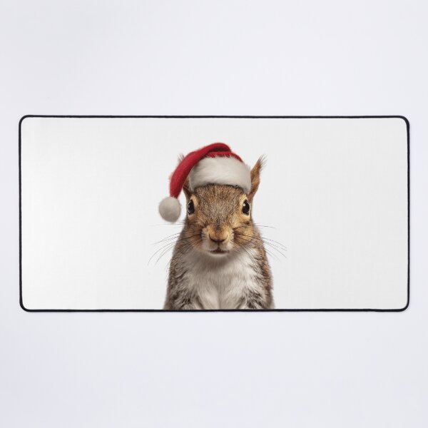 Item preview, Squirrel with Christmas Hat – Festive Squirrel Xmas Design designed and sold by LazyOwlStore.