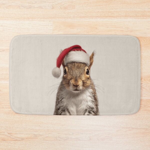 Item preview, Squirrel with Christmas Hat – Festive Squirrel Xmas Design designed and sold by LazyOwlStore.