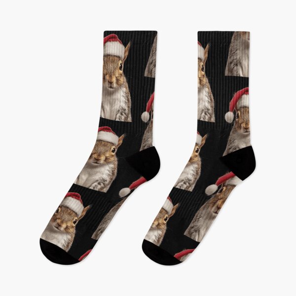 Item preview, Squirrel with Christmas Hat – Festive Squirrel Xmas Design designed and sold by LazyOwlStore.