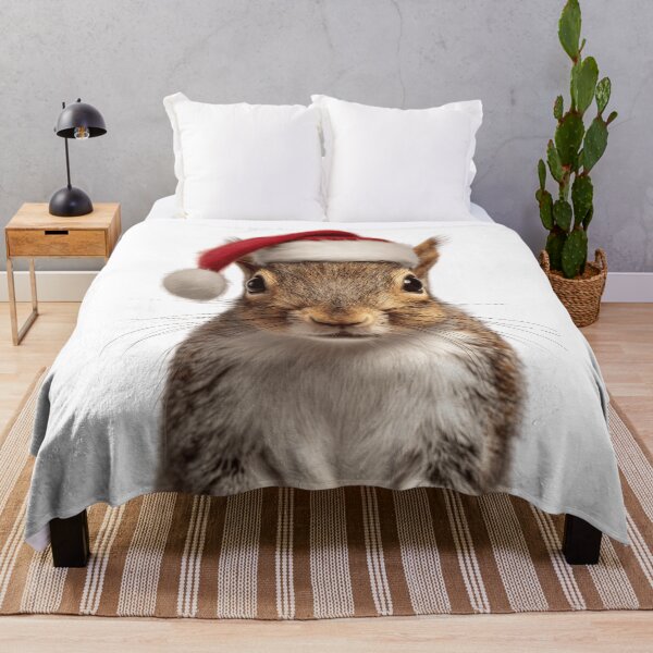 Item preview, Squirrel with Christmas Hat – Festive Squirrel Xmas Design designed and sold by LazyOwlStore.
