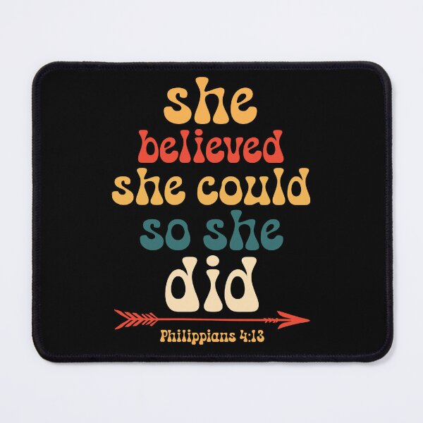 Item preview, She Believed She Could So She Did Bible Verse Quote designed and sold by OgeidAial479.