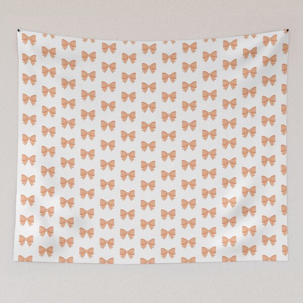 Item preview, Light Orange Polka Dot Bow | Cute Kawaii Aesthetic Ribbon Design designed and sold by PinFlick.