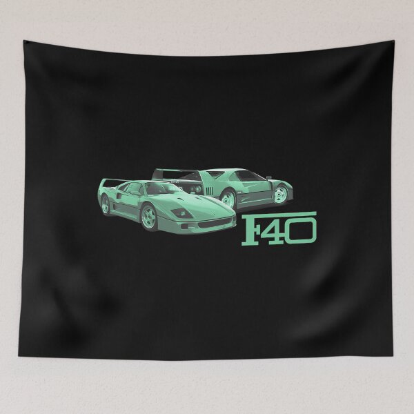 Item preview, Ferrari F40 Green Neon Retro Supercar Art designed and sold by RichaSaad.