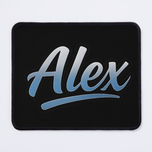 Item preview, Alex Name Design – 3D Metallic Silver & Blue Gradient Typography for Stickers, Apparel & Gifts designed and sold by DailyVibesCo.