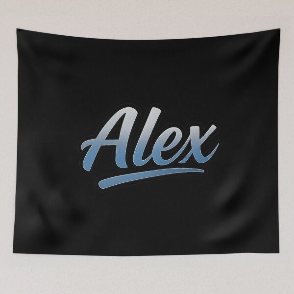 Item preview, Alex Name Design – 3D Metallic Silver & Blue Gradient Typography for Stickers, Apparel & Gifts designed and sold by DailyVibesCo.