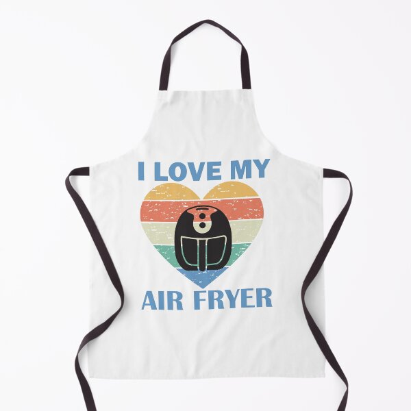 Item preview, I Love My Air Fryer – Cute Striped Heart Air Fryer blue text Design designed and sold by EmeraldeaArt.
