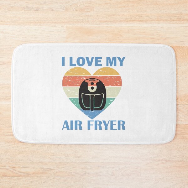 Item preview, I Love My Air Fryer – Cute Striped Heart Air Fryer blue text Design designed and sold by EmeraldeaArt.