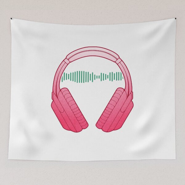 Item preview, Music Lover Headphones with Audio Waves designed and sold by ObsidianDaz.
