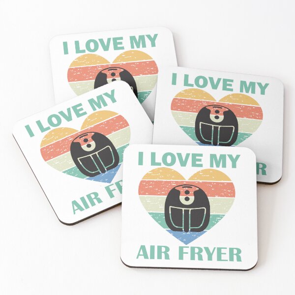 Item preview, I Love My Air Fryer – Striped Heart Air Fryer green text Design designed and sold by EmeraldeaArt.
