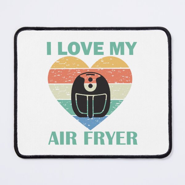 Item preview, I Love My Air Fryer – Striped Heart Air Fryer green text Design designed and sold by EmeraldeaArt.