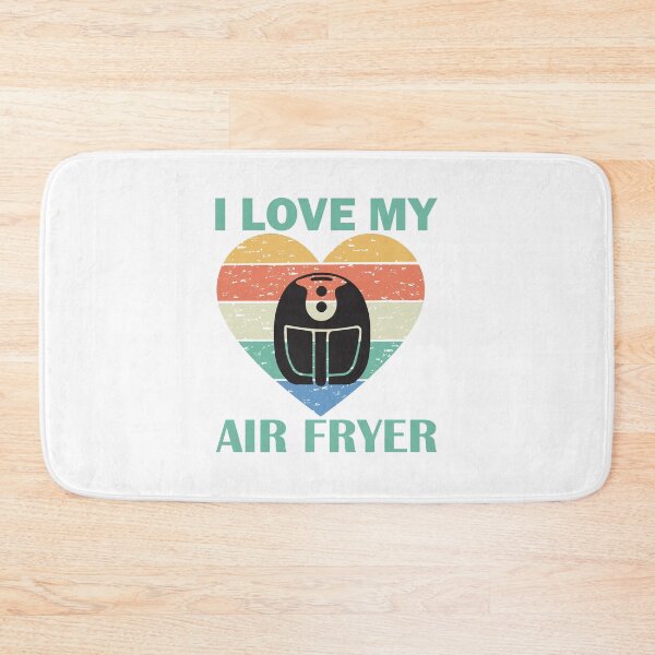 Item preview, I Love My Air Fryer – Striped Heart Air Fryer green text Design designed and sold by EmeraldeaArt.