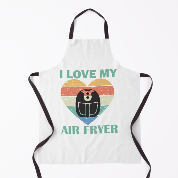 Item preview, I Love My Air Fryer – Striped Heart Air Fryer green text Design designed and sold by EmeraldeaArt.