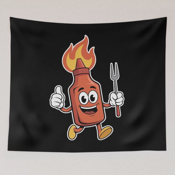 Item preview, BBQ Hot Sauce Mascot, Spicy Grilling Humor designed and sold by LeeEvans222.