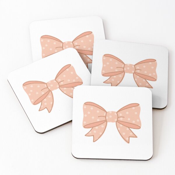 Item preview, Peach Polka Dot Bow | Cute Kawaii Aesthetic Ribbon Design designed and sold by PinFlick.