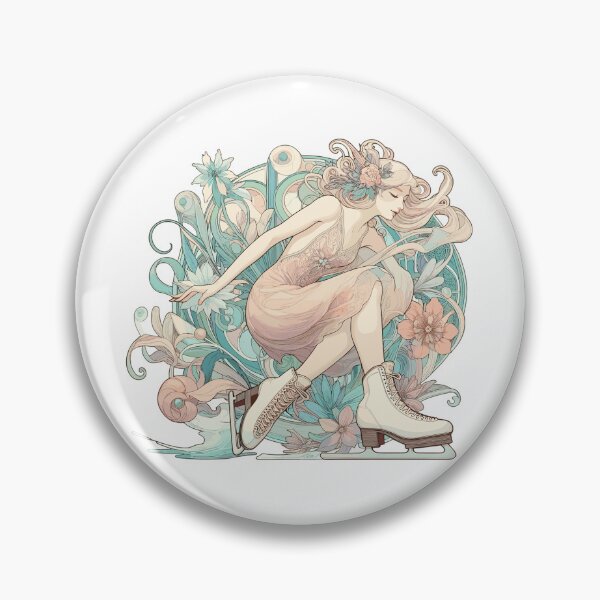 Item preview, Ice Skating Woman Art Nouveau Gift designed and sold by Pineapple-Tree.