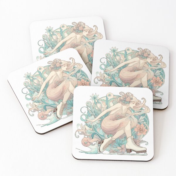 Item preview, Ice Skating Woman Art Nouveau Gift designed and sold by Pineapple-Tree.