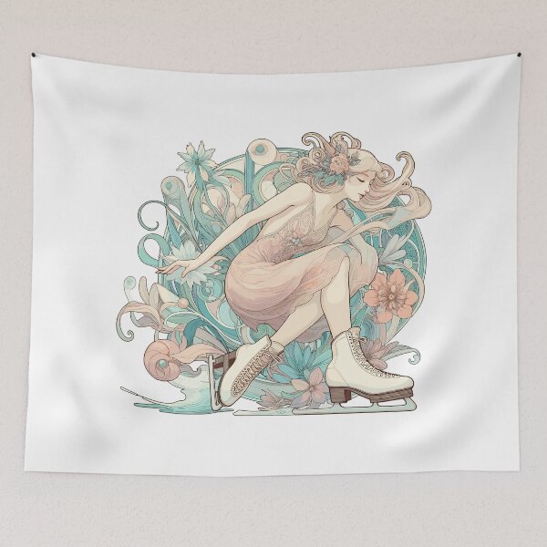 Item preview, Ice Skating Woman Art Nouveau Gift designed and sold by Pineapple-Tree.