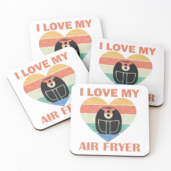 Item preview, I Love My Air Fryer – Striped Heart Air Fryer red text Design designed and sold by EmeraldeaArt.