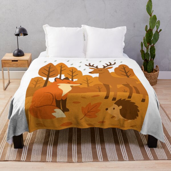Item preview, Autumn Forest Animals – Flat Rainy Day Illustration designed and sold by DKunic.