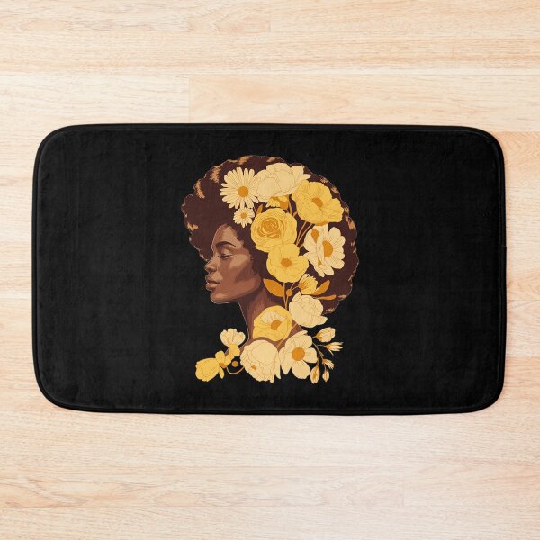 Item preview, Beautiful Black Woman Afro Queen African Art Yellow Flowers designed and sold by LeeEvans222.