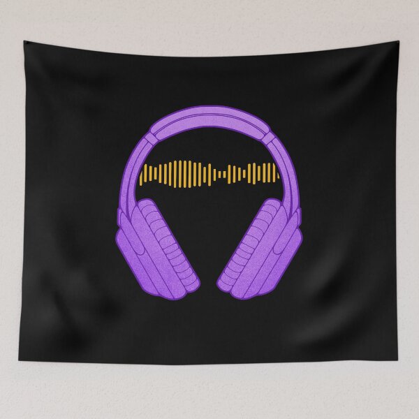 Item preview, Music Lover Headphones with Audio Waves designed and sold by ObsidianDaz.