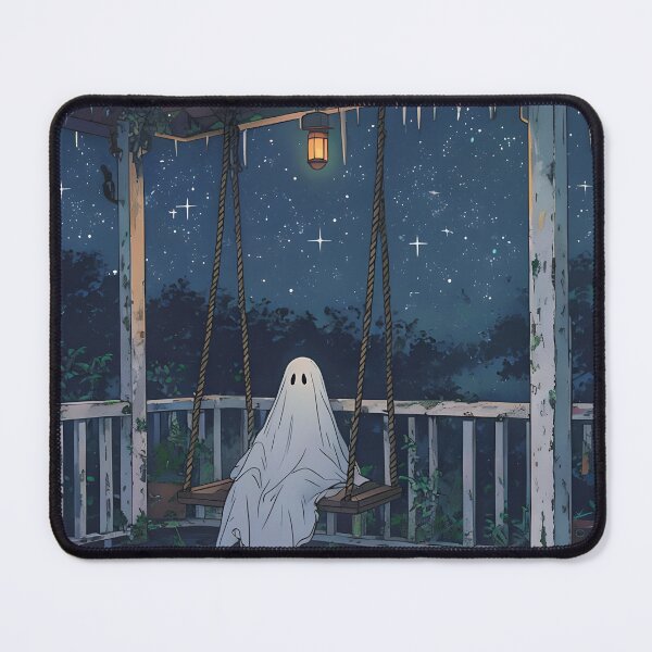 Item preview, Haunting Ghost Porch Illustration – Spooky Night Scene with Lantern Light designed and sold by TheArtisticPres.