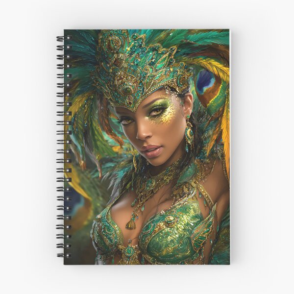 Item preview, Vibrant Carnival Beauty in Luxurious Green Attire designed and sold by Artessie.